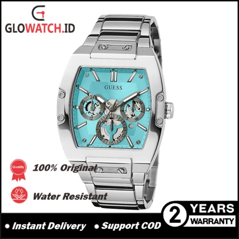 [Promo] Jam Tangan Pria Guess GW0456G4 Phoenix Silver Tone Case Silver Tone Stainless Steel Original