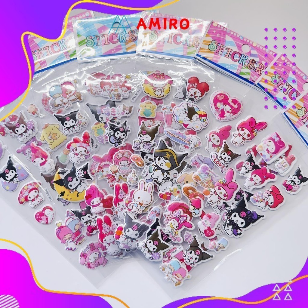 

Stiker Timbul Sanrio 3D/ Stiker Karakter Saneio Lucu / Stiker Mainan Anak Tempel Perempuan