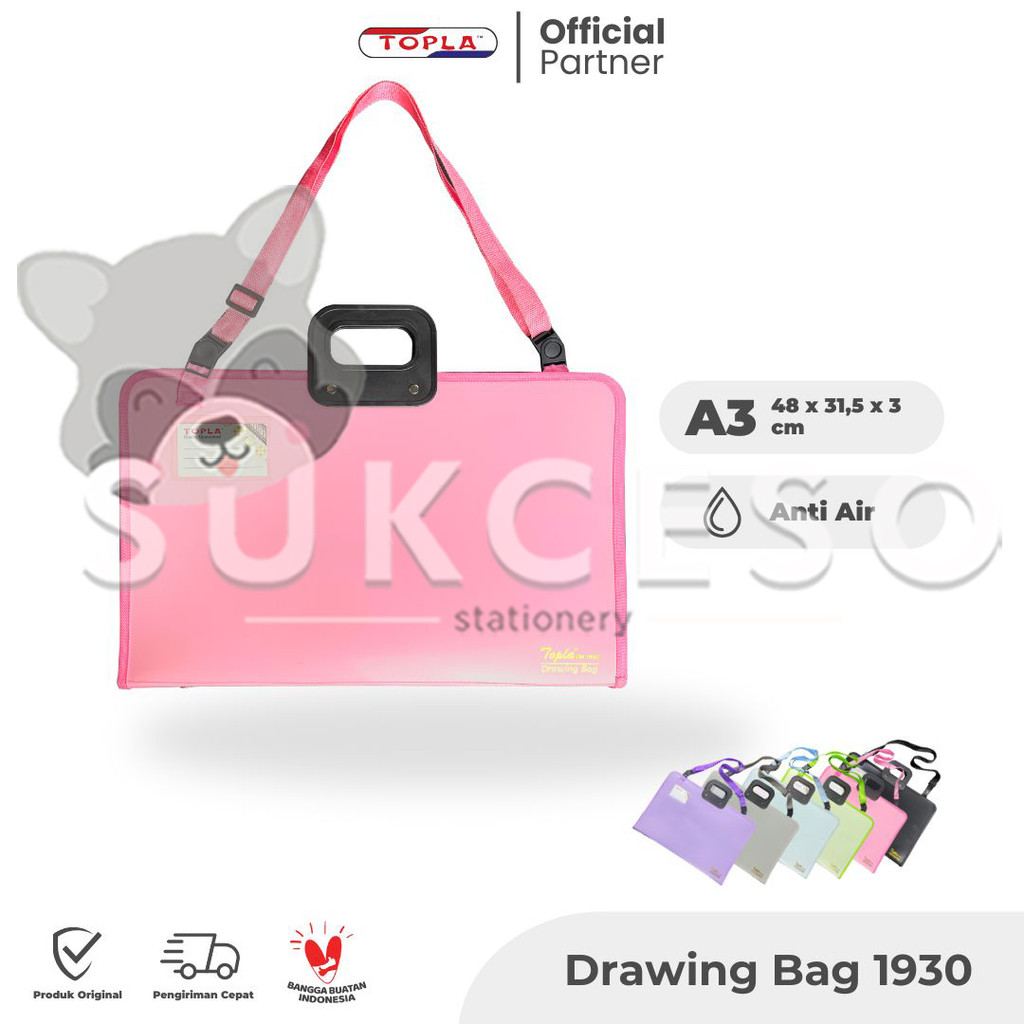 

TOPLA Drawing Bag DB-1930 Tas Portofolio Zipper Art Bag A3 Pastel Color