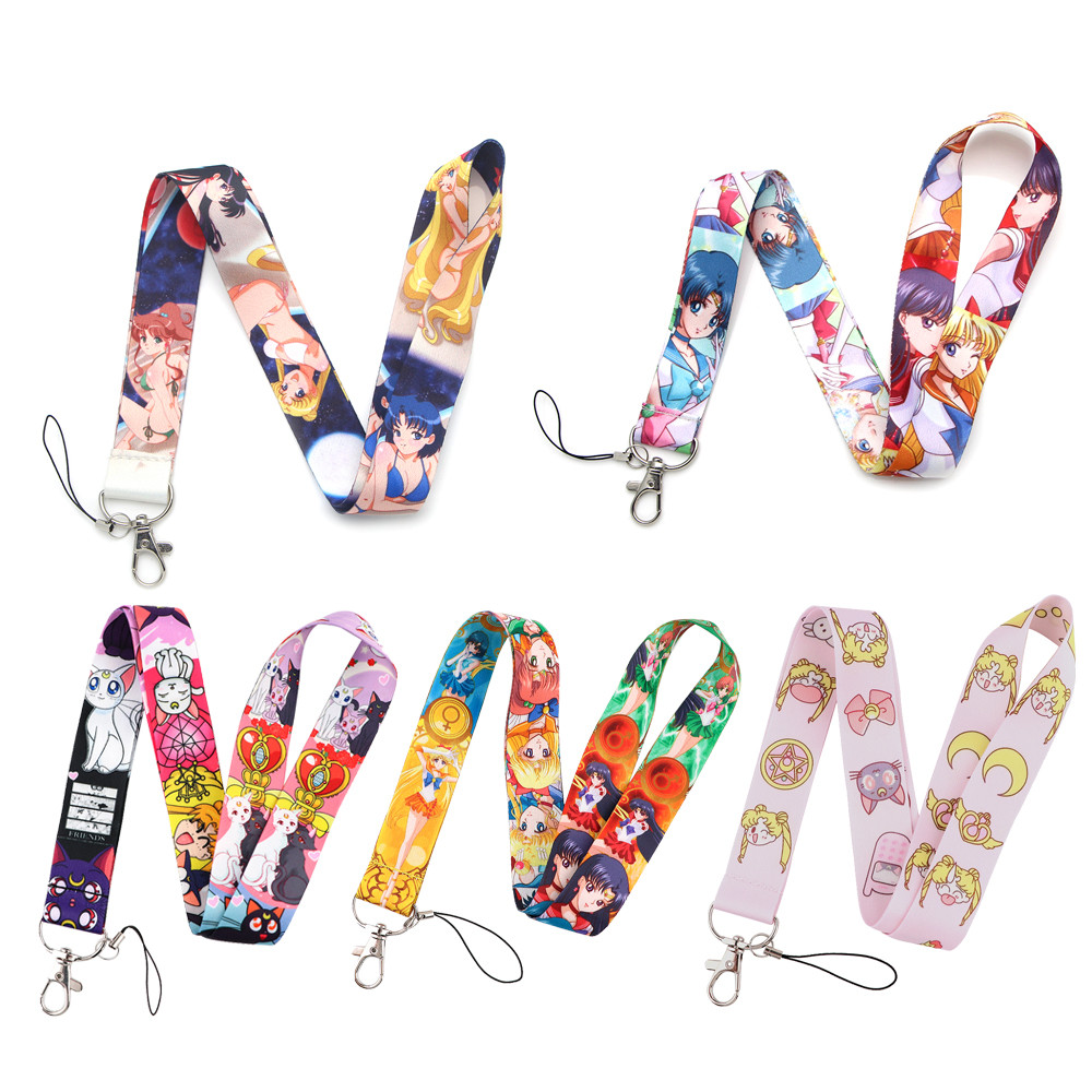 

YL1288 Japanese Anime Lanyards for Woman Key Neck Strap lanyard ID Card Badge Holder Gym Key Chain Key Rings Hang Rope Gifts