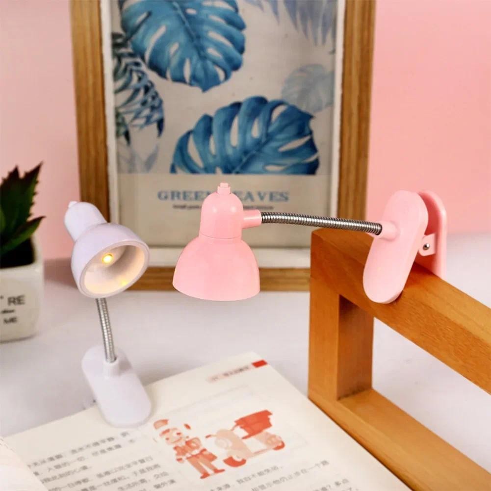 

Mini LED Clamp Lamp Battery Powered Bookmarks Portable Light Reading Bedside Table Nightstand Decorative Book Children For Night