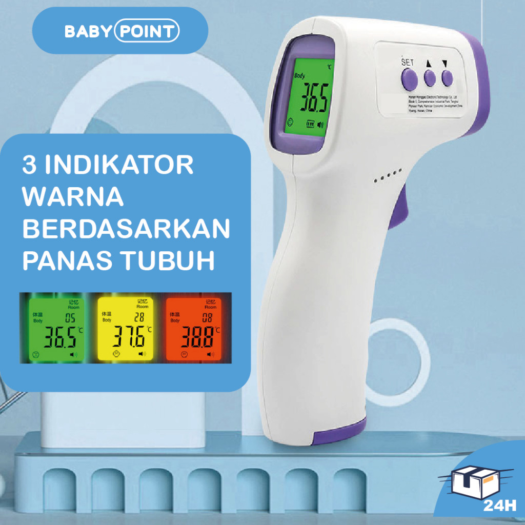 Thermogun Thermometer Tembak Suhu Badan Infrared INCLUDE BATERAI/thermometer/termometer digital/term