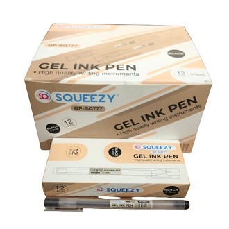 

NAT - 12 PCS / 1 PACK GEL INK PEN HITAM SQUEEZY GP-SQ777