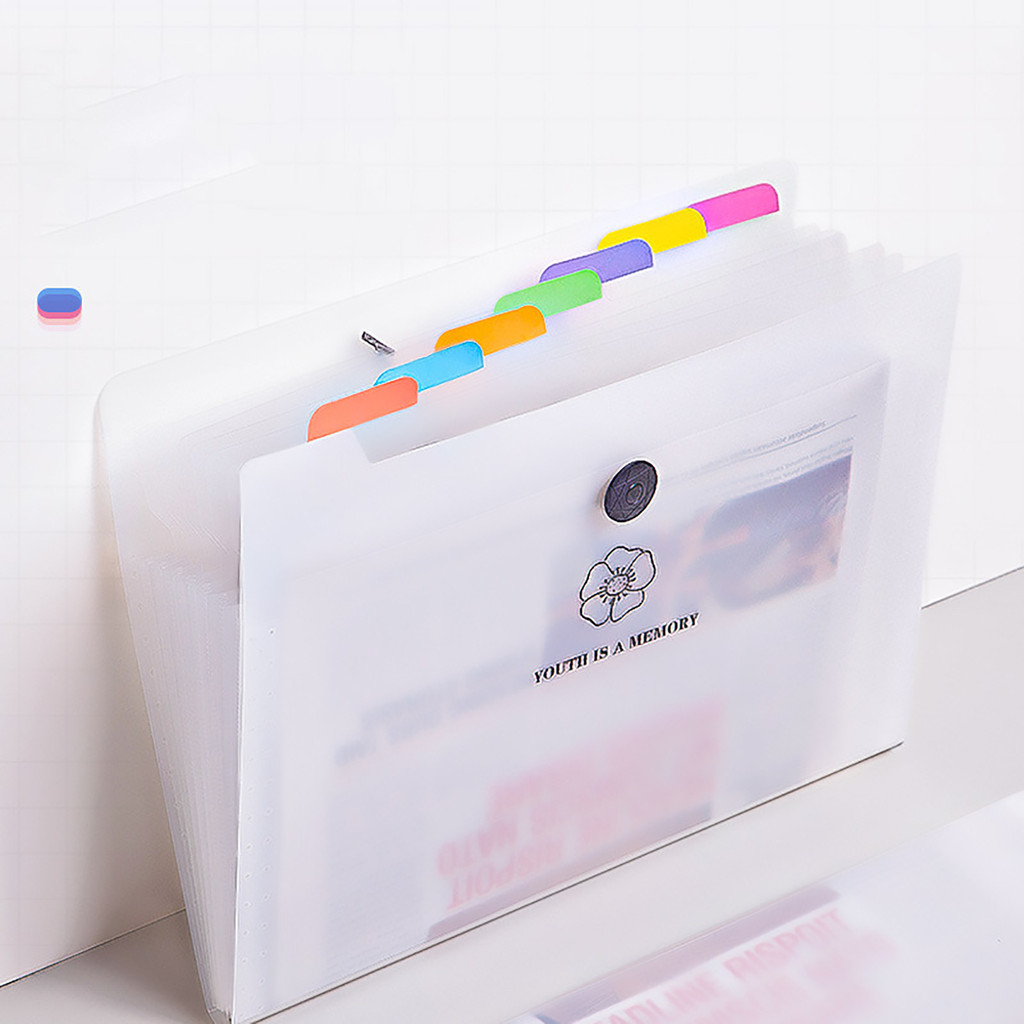 

A4 Plastic Portable File Folder Extension Wallet Bill Receipt File Sorting Organizer Office Storage Bag Folders Filing Products