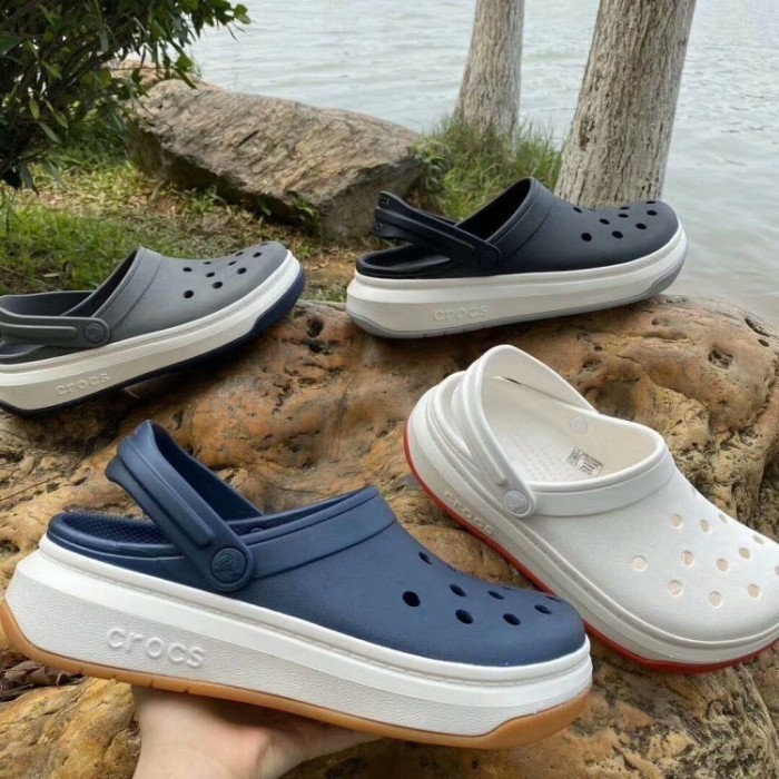 [[New Collection]] Crocs / Crocs Pria / Sandal Pria / Crocsband Full Force Clog - Putih, 37