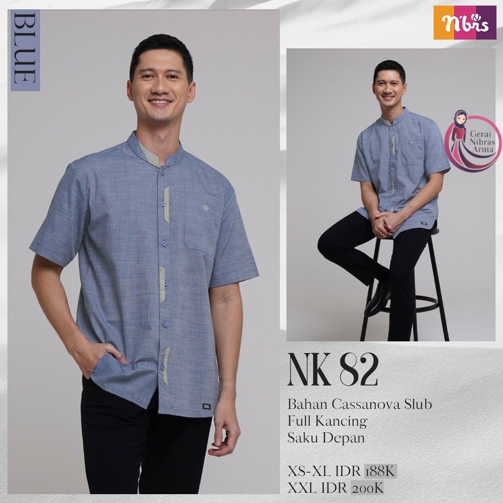 GAMIS HIJAB KOKO LEBARAN 2025 Koko Premium Dewasa Nk 082 Baju Muslim Pria By Nibras