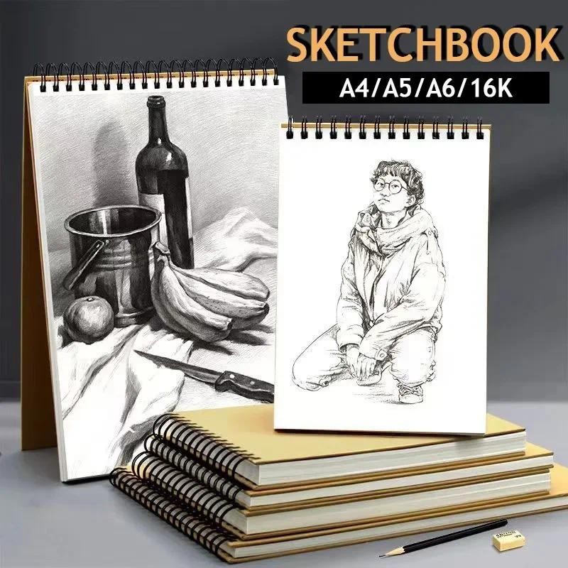 

160GSM A6/A5/16K/A4 Professional Sketchbook Thick Paper Spiral Pencil Watercolour Drawing Book Gouache Paper Art Supplies
