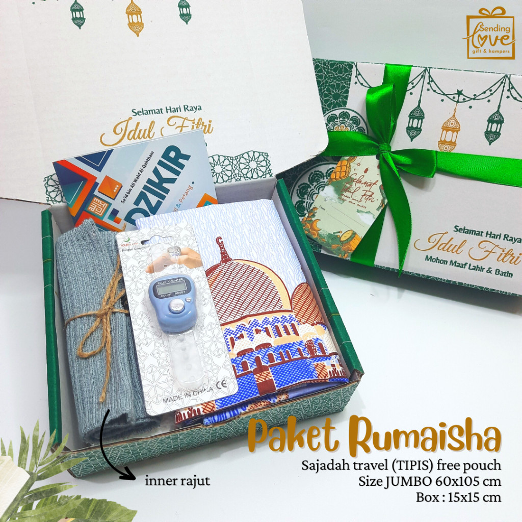 

Hadiah Ultah Cewe Bingkisan Lebaran Hampers Sholeha Series Hampers Muslimah Hampers Lebaran Kado Ultah Kado Wisuda Kado Wedding Hadiah Ulang Tahun Hampers Sajadah Hampers Idul Fitri Hadiah Wisuda/ langsung proses