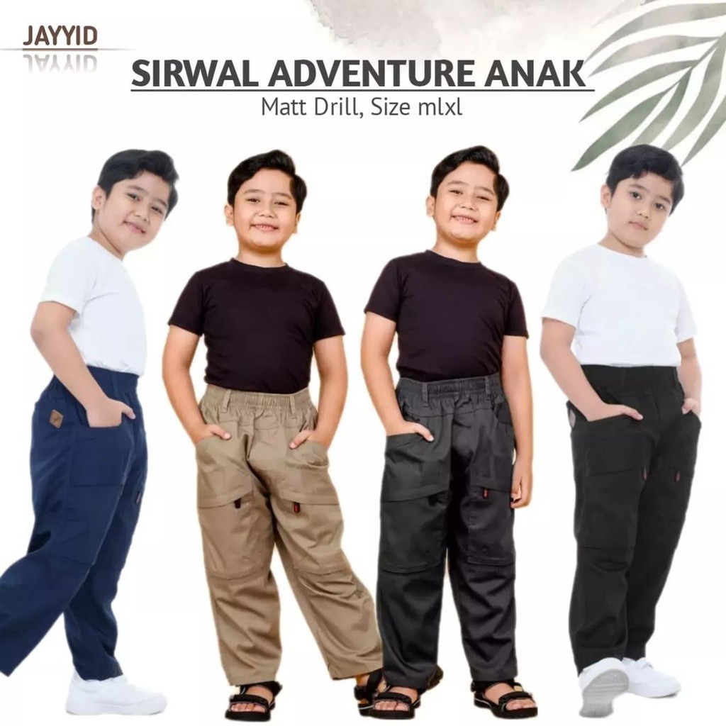 Celana Sirwal Anak Outdoor Adventure Bahan Drill Premium By Jayyid