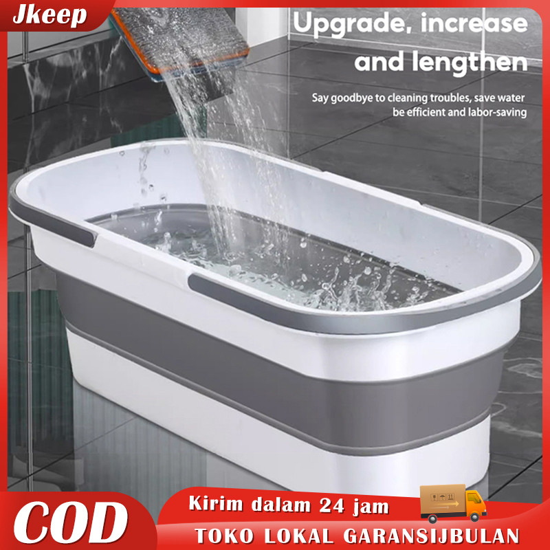 Jkeep Baskom Ember Plastik Lipat / Portable Silikon Baskom / Baskom Lipat Portabel Tempat Cuci Alat 
