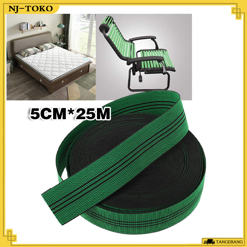 5cm*25m Webbing Sofa Tali Sofa Kursi Elastisitas Tinggi Tali Karet Sofa Tahan Lama