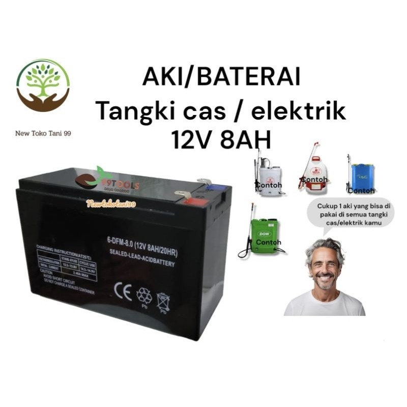 AKI 12v 8ah aki tangki elektrik, baterai sprayer elektrik, mobil mainan, motor listrik, tangki sempr