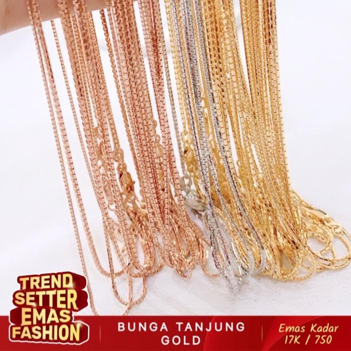 KALUNG ANAK ITALY SANTA - EMAS 17K - BUNGA TANJUNG GOLD - ROSE, 2.3gr .