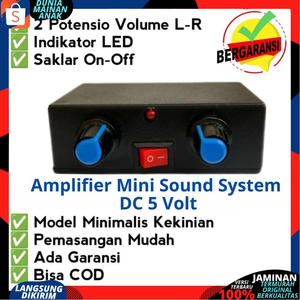 Power Ampli Mini 5volt 2 Channel Free usb free aux jernih bas mantap Amplifier Miniatur Sound System