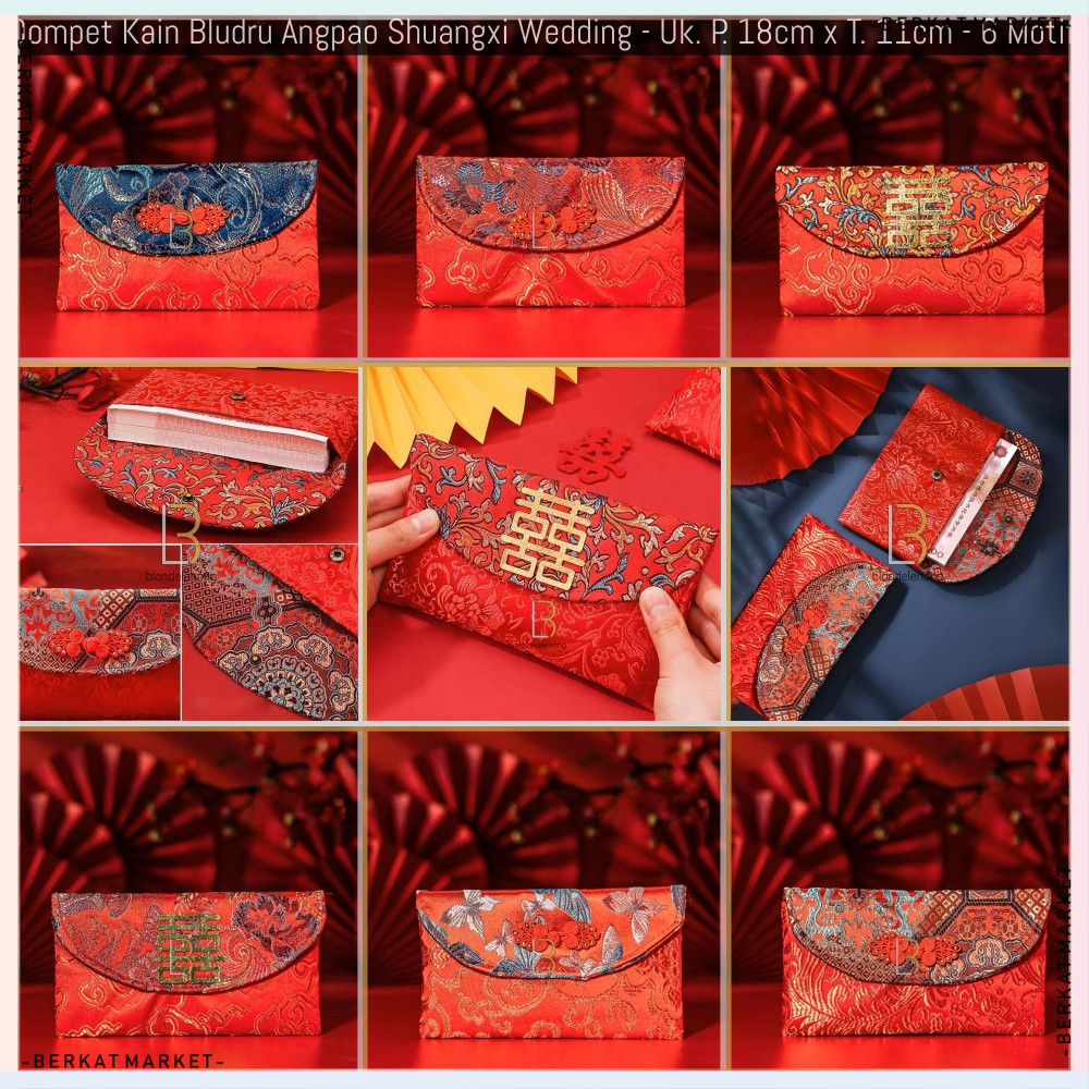 

Angpao Kain Shuangxi Premium Dompet Tebal – Amplop Nikah Wedding Sangjit Imlek Elegan