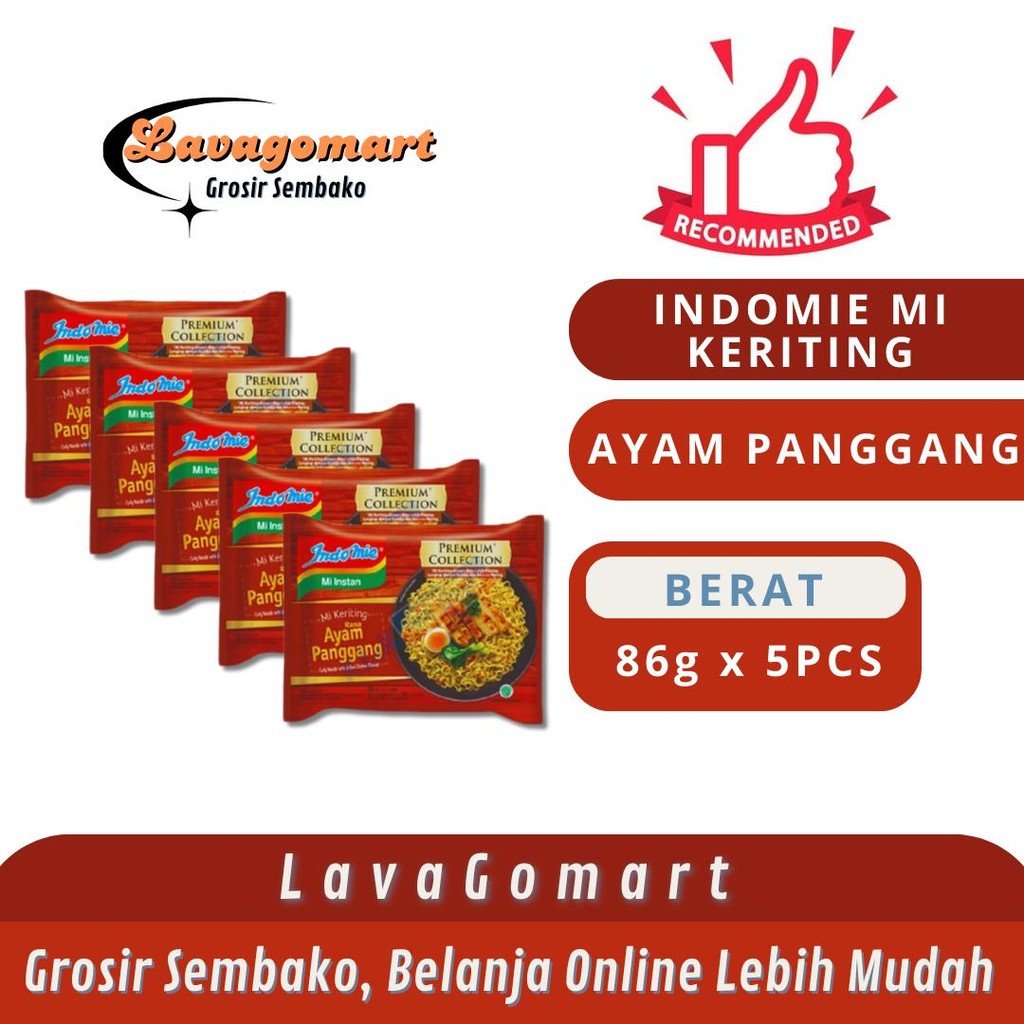

INDOMIE MI KERITING AYAM PANGGANG 86g - 5 PCS - LAVAGOMART - BANDUNG