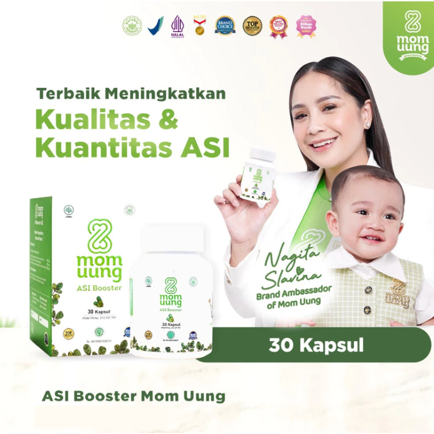(JAMINAN ORIGINAL) Asi Booster MOM UUNG Pelancar Asi 30 Kapsul MOMUUNG Kapsul Kelor Cap Momuung Maka