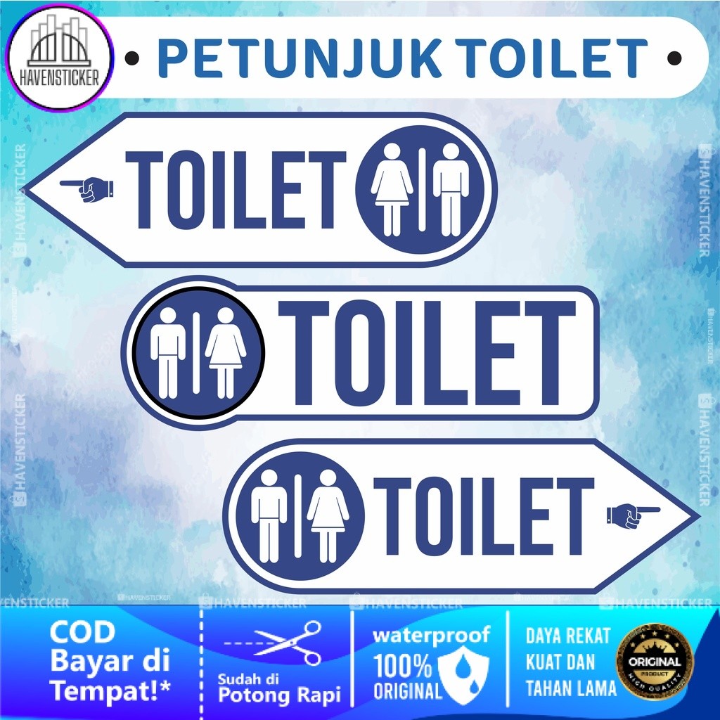 

Stiker Vinyl Petunjuk Toilet Anti Air Laminasi Kilat