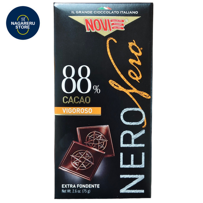 

Novi nero nero 88% cacao vigoroso extra fondente (coklat compound hitam) 75gr