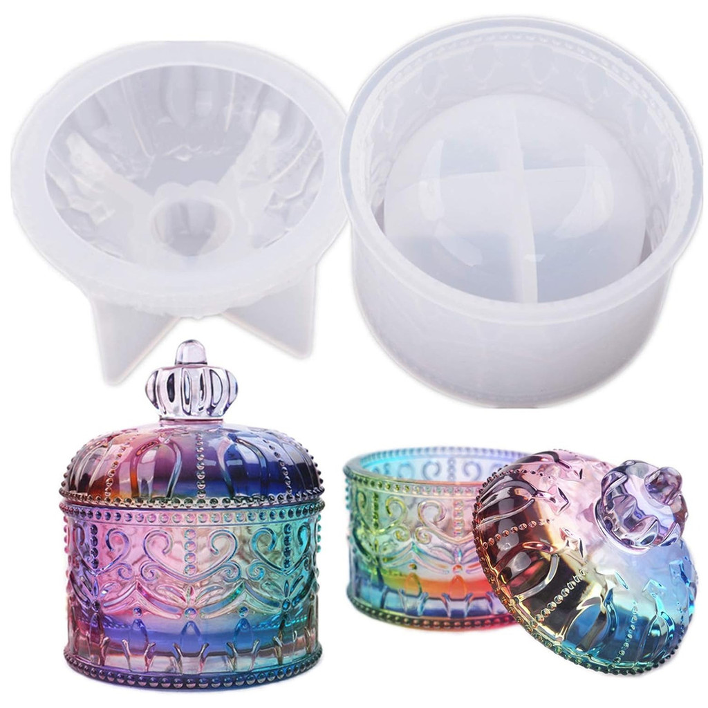 

Vintage Jar Resin Mold with Lid Silicone Storage Box Mould for Epoxy Casting DIY Resin Crafts Kits Rustic Bottle Display Jewelry