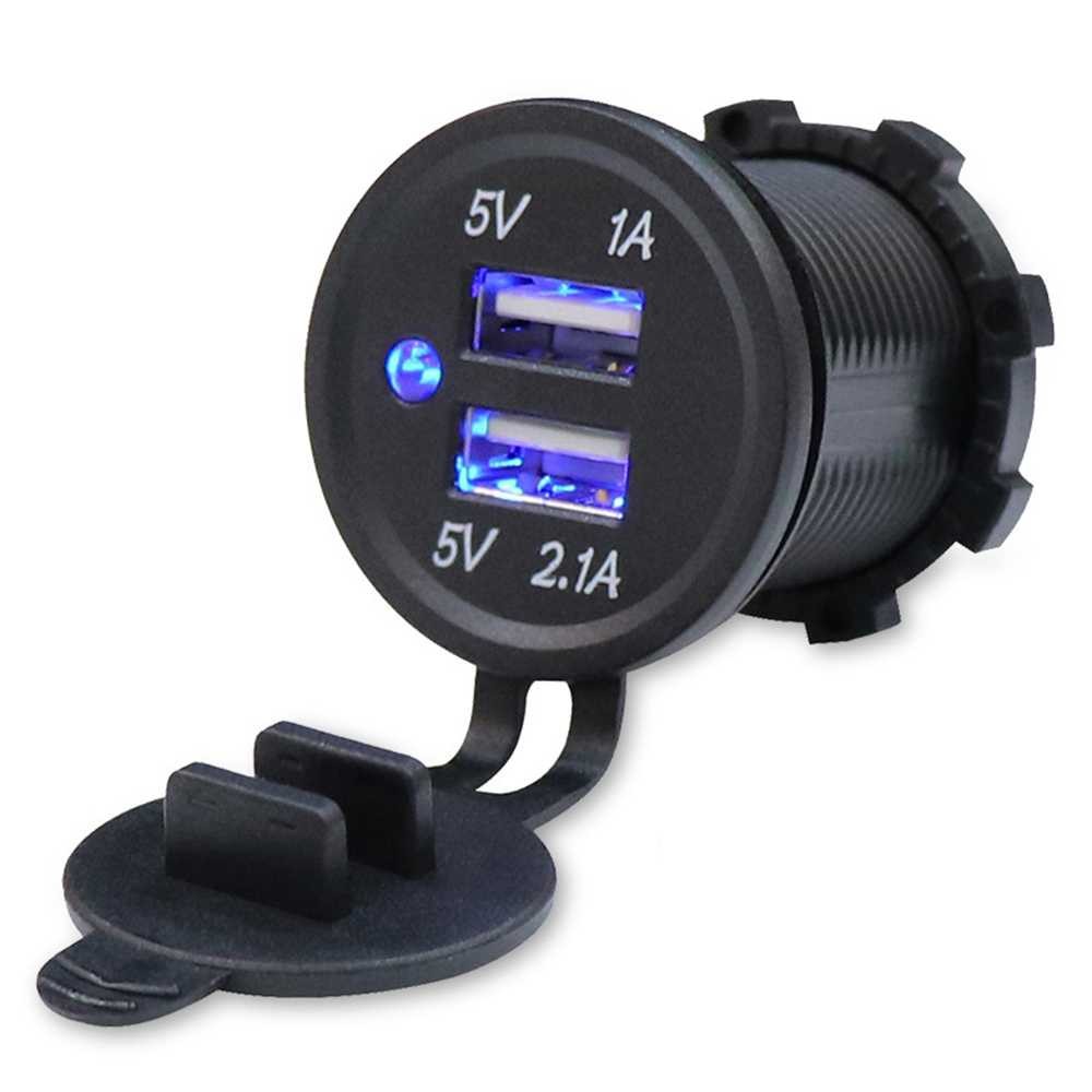 Jawara YIFANHE Charger Motor Dual USB 5V DC 12/24V with LED Light  YH42 quality