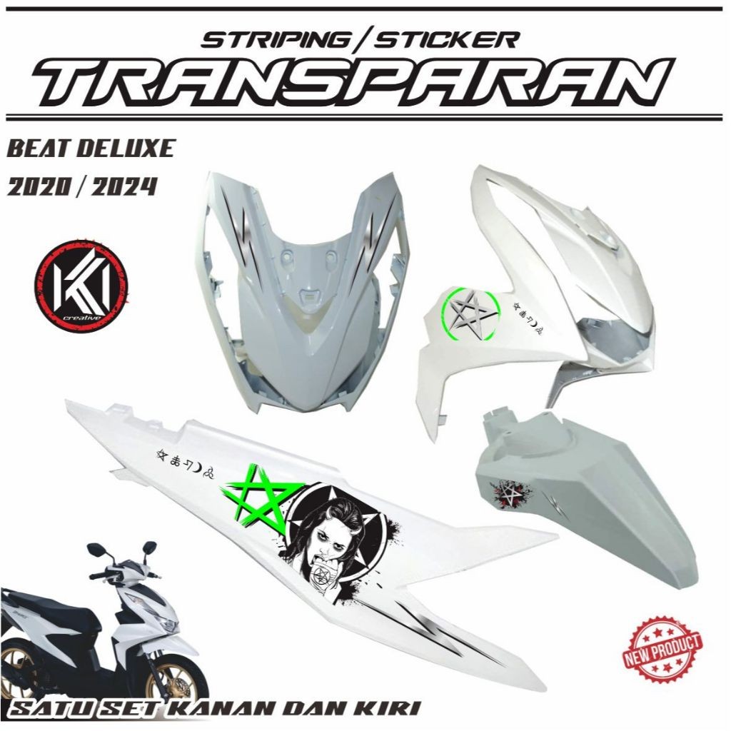 STRIPING STICKER TRANSPARAN UV MOTOR BEAT DELUXE 2020 2024 VARIASI KEREN