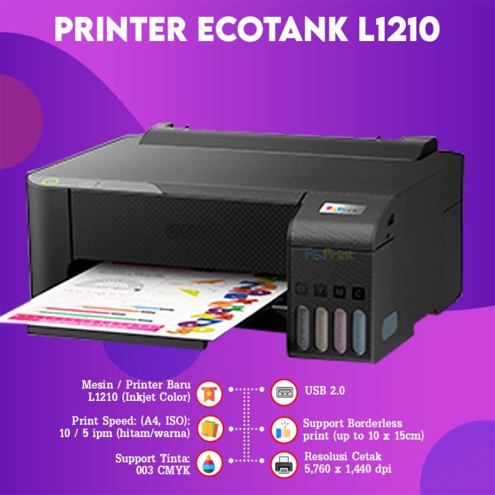 Printer Epson L121 L3210 L3211 Hitam Print Warna Infus Modif Ink tank Pabrik RESMI