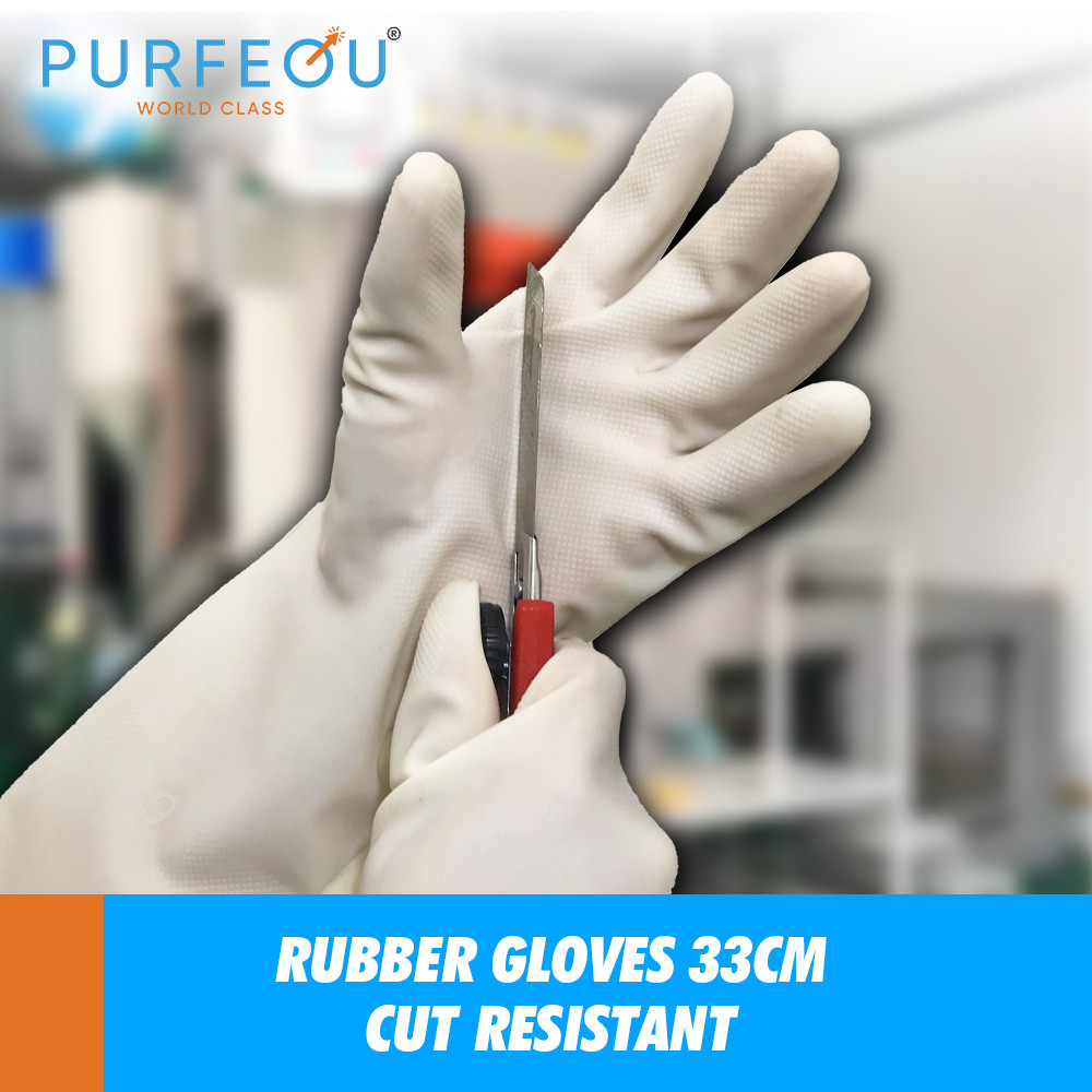 Sarung Tangan Safety Purfequ Rubber Gloves Industrial Cut Resistant 33cm