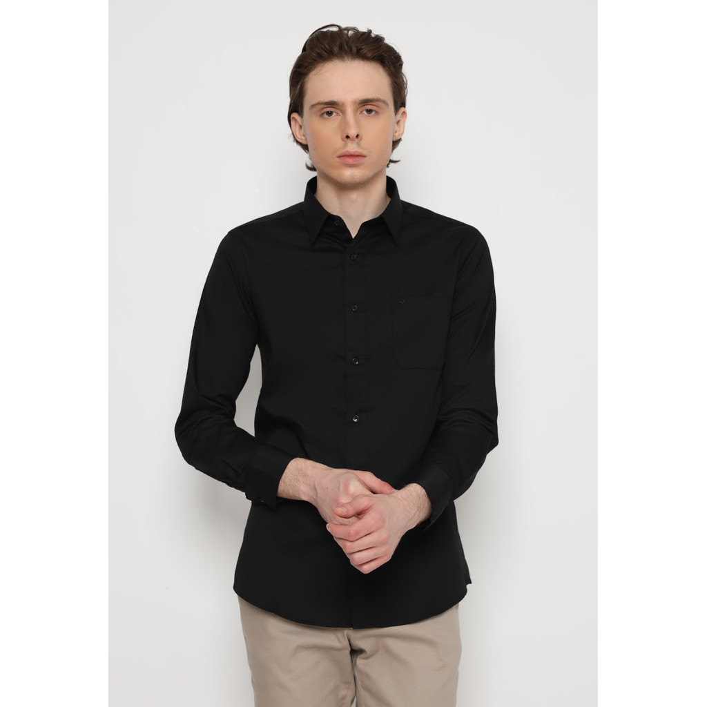 Jobb Geronimo Kemeja Pria Lengan Panjang Slim Fit Hitam