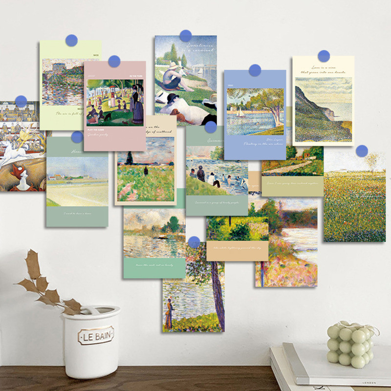 

Ins Vintage Art World Famous Painting Postcards Diy Bedroom Background Wall Decoratiove Card Home Decor Photo Props 15 Sheets