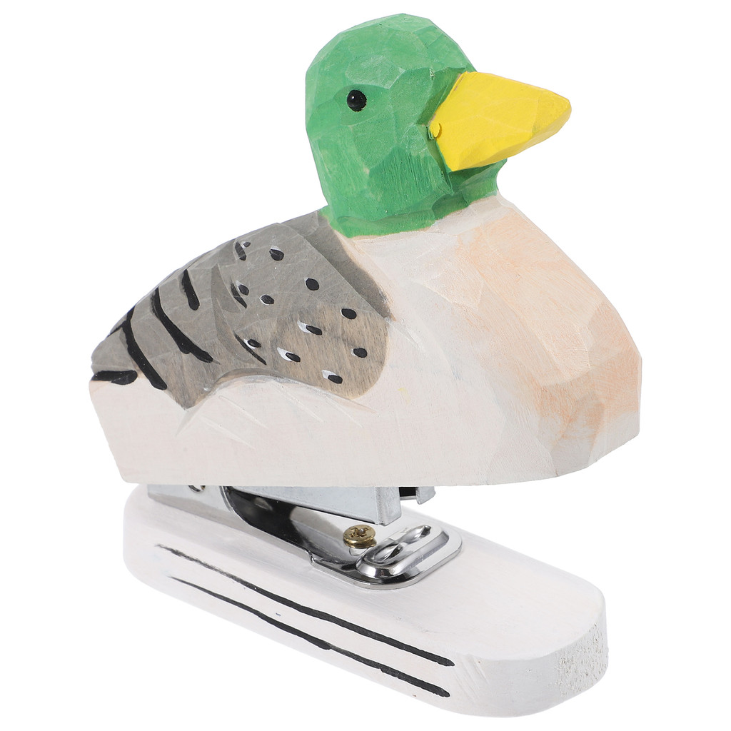 

Wood Carving Stapler Desk Accessories Desktop Animal Ornament Booklet Staplers Paper Office