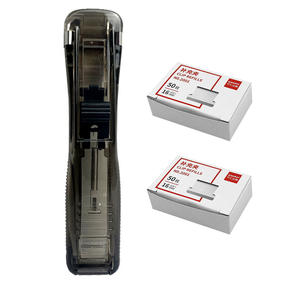 

Non-marking Stapler Clip Dispenser Student Stationery Office Document Clipper Decorate