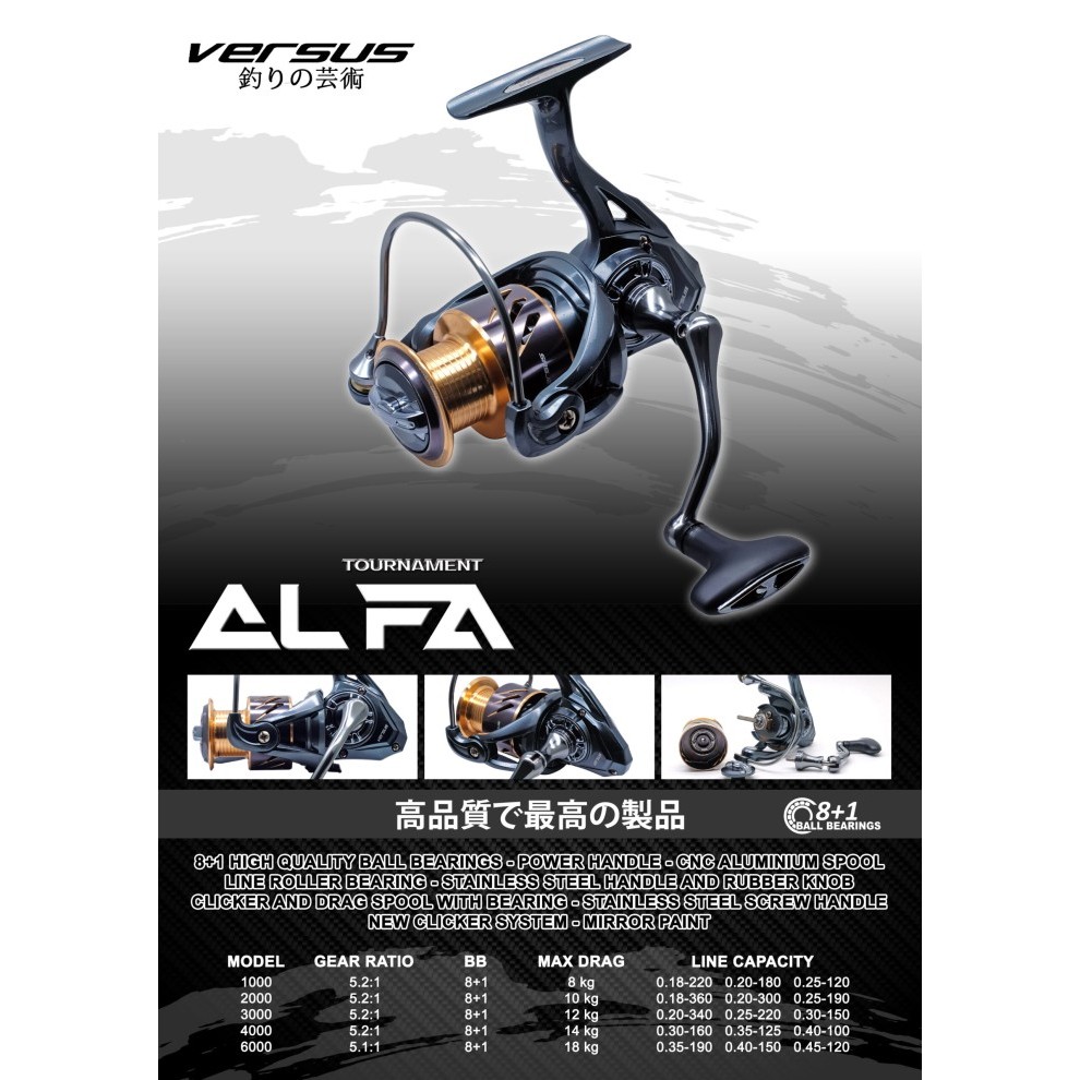 Reel Pancing Spinning Versus Alfa Power Handle - 6000