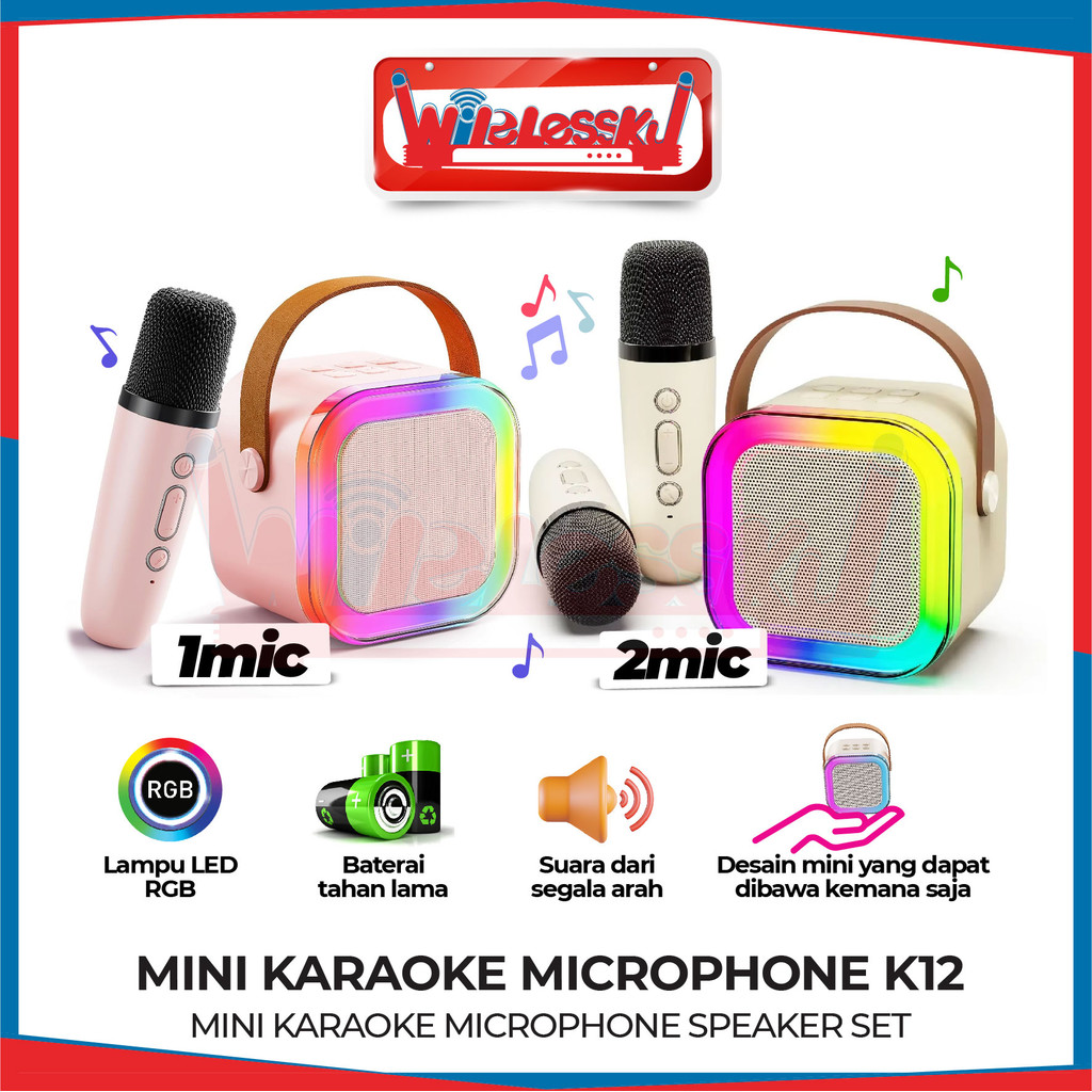 MINI KARAOKE K12 Colorful Mini Karaoke Microphone Speaker Set