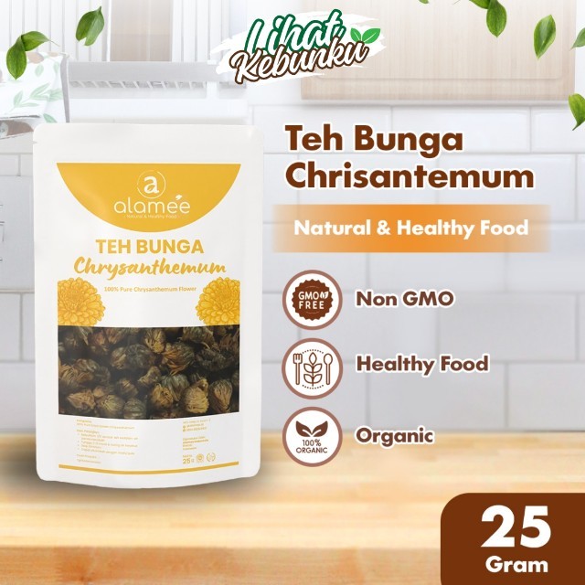 

ALAMEE Golden Chrysanthemum tea Teh Krisan Emas Bunga Crysant Herbal Alami Organik Crysanthemum 25gr LIHAT KEBUNKU