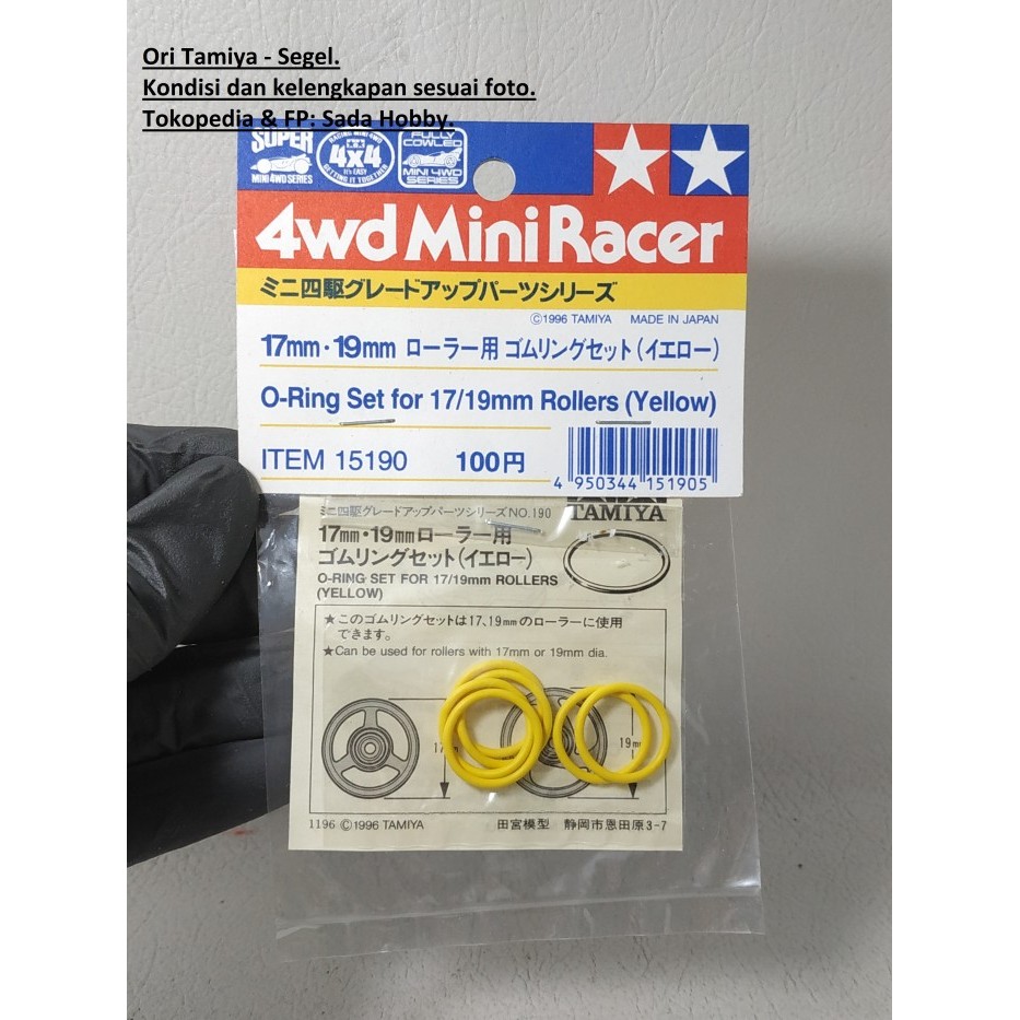 Tamiya 15190 O-Ring Set for 17/19mm Rollers Yellow