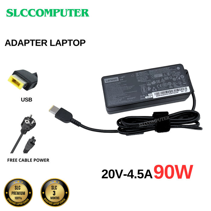 Adaptor Laptop 20V 4.5A 90W USB PIN Adapter Laptop Charger Thinkpad T440 Z510 G510 E431 G405s G500s 