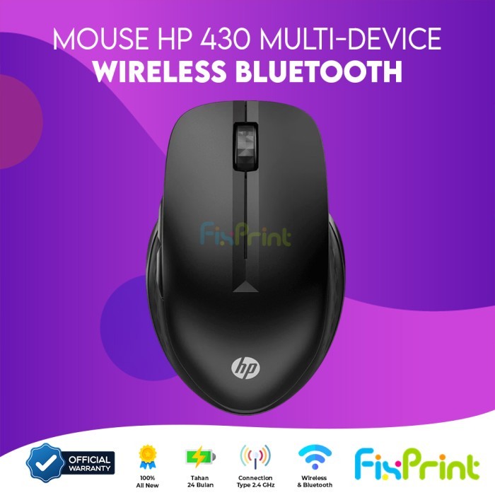 Mouse HP 430 Multi Device Bluetooth Wireless 5.2 USB-A Dongle 3B4Q2AA Bergaransi Resmi