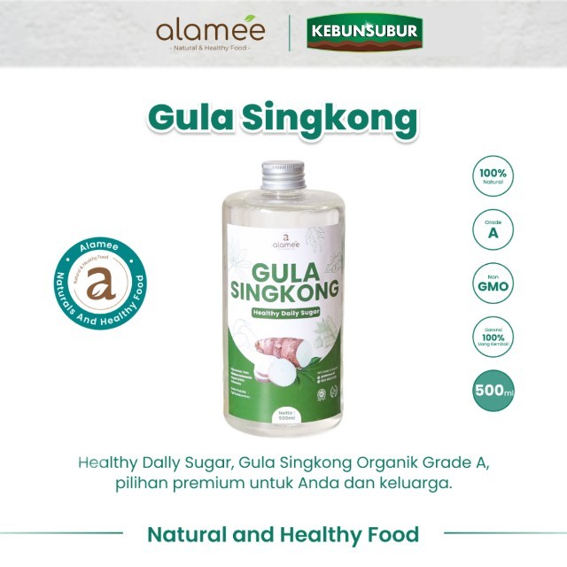 

ALAMEE Gula Singkong Organik Rendah Kalori Cair Sweetener Fructose Gluten Free 500ml Kebunsubur