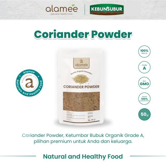 

ALAMEE Bubuk Ketumbar Organik Bumbu Dapur Instan Coriander Powder Murni Asli Seasoning 50 Gram