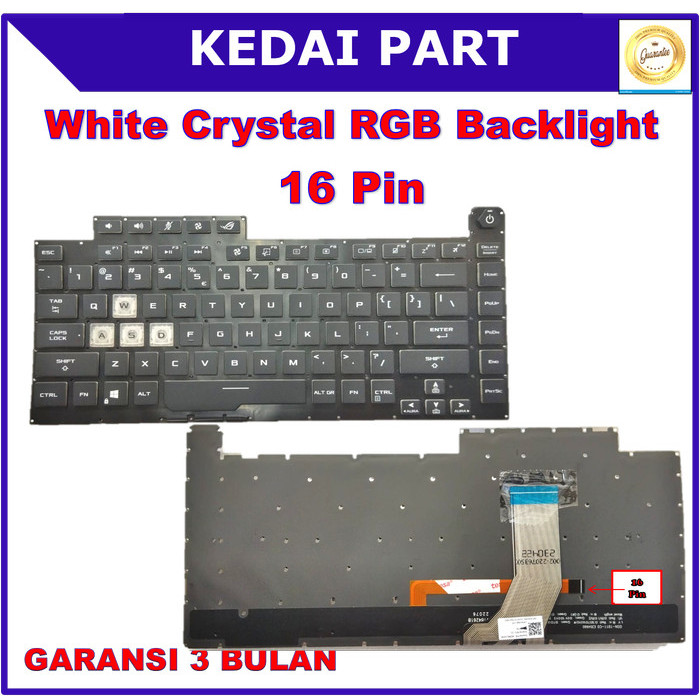 Keyboard Asus ROG Strix Scar III G531 G512LI G512LU RGB Backlight Backlite 16 Pin