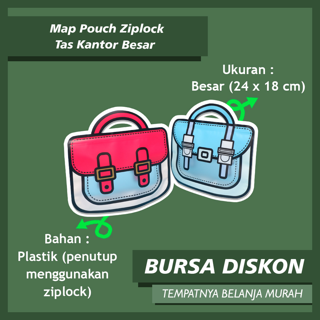 

Map Pouch Ziplock Tas Kantor Besar 24 x 18 Tempat Parcel Makanan Alat Tulis Kemasan Pouch Hadiah Unik Plastik
