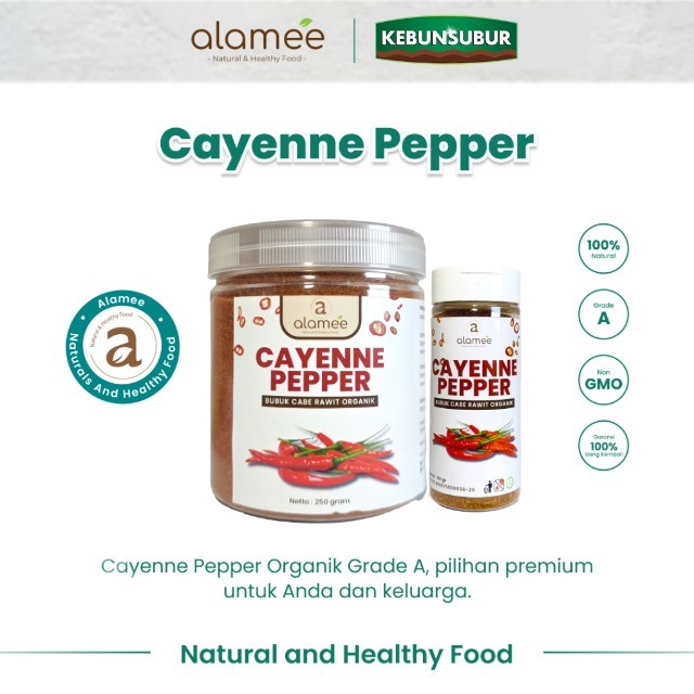 

ALAMEE Bubuk Cabe Rawit Cayenne Pepper Seasoning Powder Tanpa Campuran Bumbu Masakan Dapur 250gr kebunsurbur