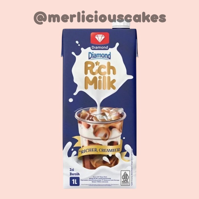 

Diamond Rich Milk Richer Creamier Susu UHT Rasa Plain 1 Liter atau 1000 ml