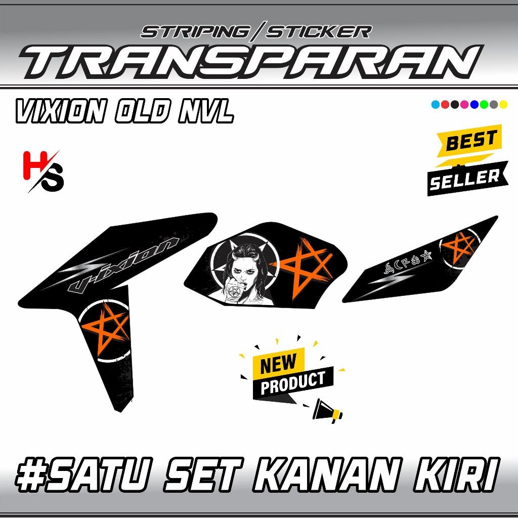 STIKER STICKER STRIPING TRANSPARAN YAMAHA VIXION OLD NVL MOTIF VARIASI TERBARU ART VARIASI SIMPLE A2
