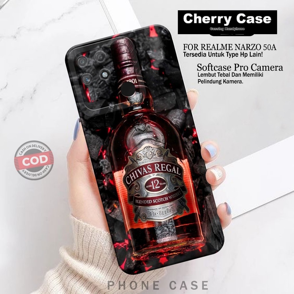 Softcase Hp Realme Narzo 50A Fashion Case Minuman Case Realme Narzo 50A Silikon TPU Pro Camera Casin