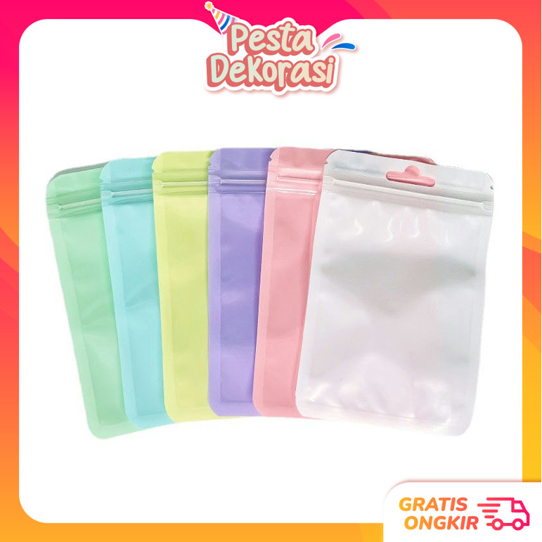 

Pesta Dekorasi 6590 Souvenir Pouch Serbaguna / Pouch Plastik Packaging Aksesoris / Ziplock Bag Plastik / Plastik Ziplock Warna Macaron