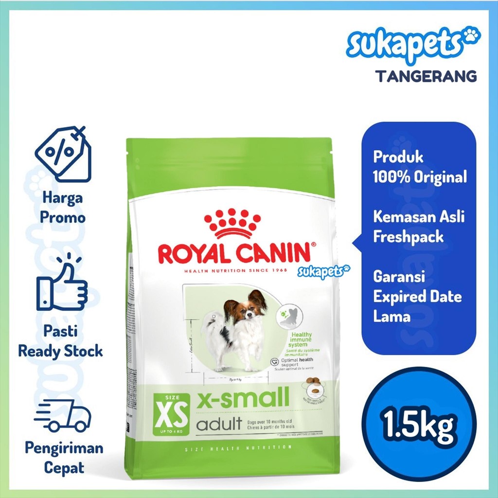 

23bagusmenshop - Royal Canin X-Small Adult 1.5kg Makanan Anjing Dewasa Dry Dog Food Premium