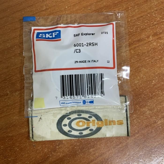 BALL BEARING 6001 2RS C3 SKF ORIGINAL 6001-2RSH/C3 BARU