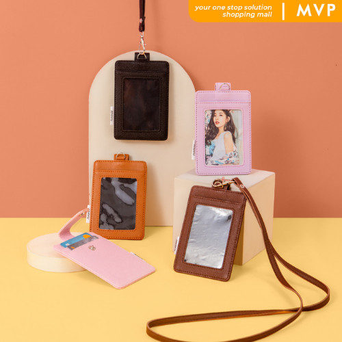 

MVP ID Card Kulit Penutup Kancing Name Tag Kulit Card Case